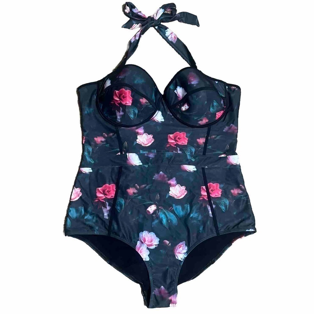 Noblesse Oblige‎ ModCloth The Pippa Floral One Piece Swimsuit 4X